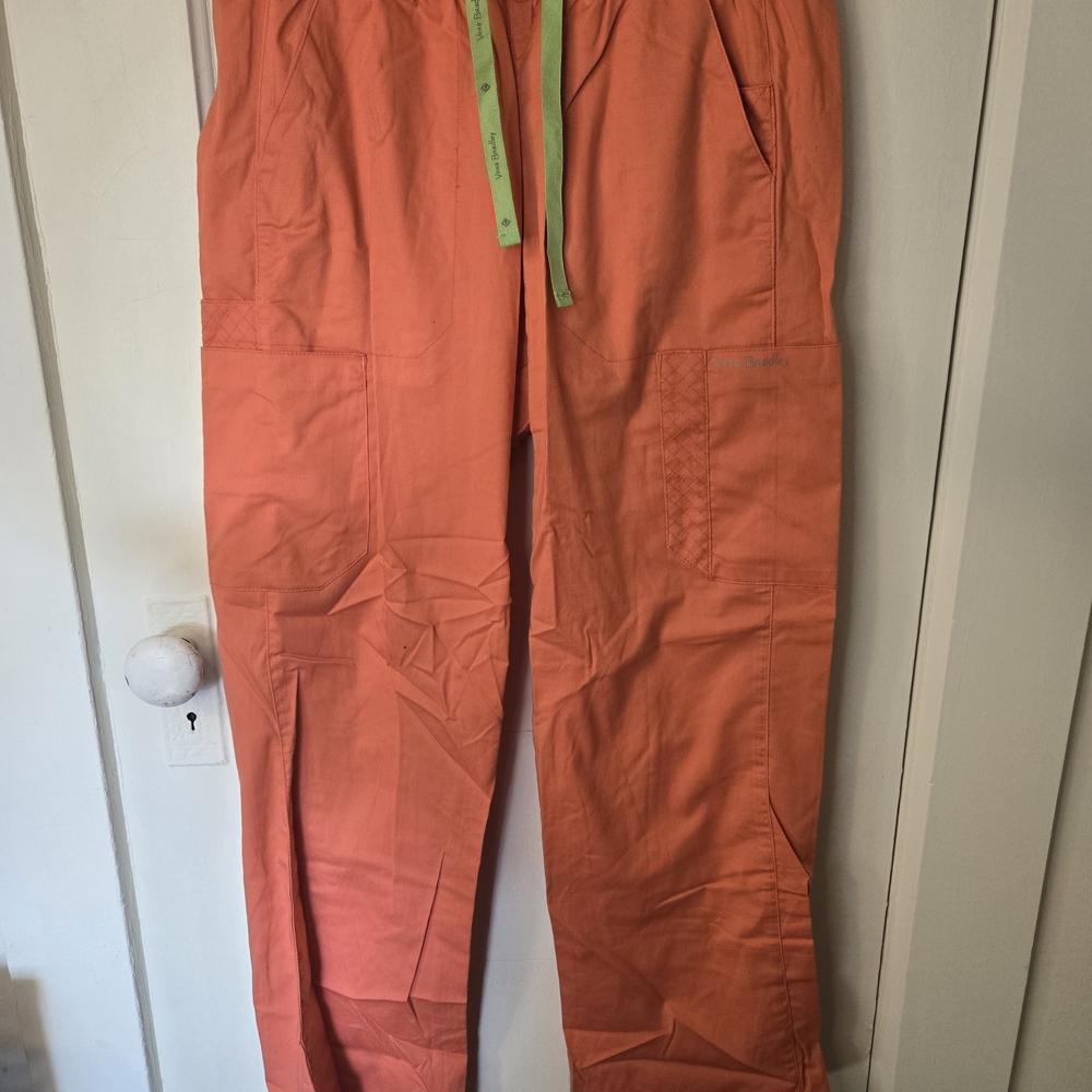 Vera Bradley Coral Cargo Drawstring Scrub Pants